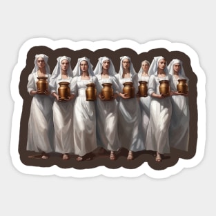 Eight Maids Milking Cut Out Sticker